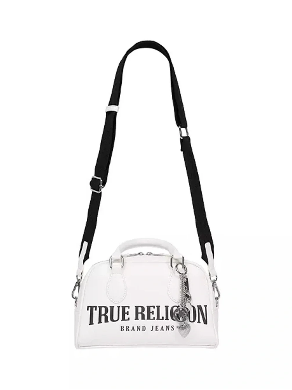 True Religion Bombe Logo Satchel Handbag with Charm